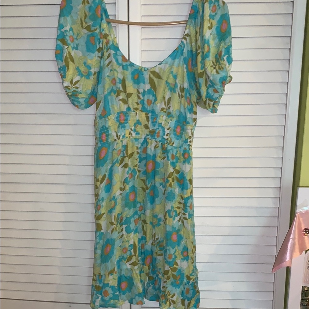Billabong vintage Sundress with Puff Sleeves size med
